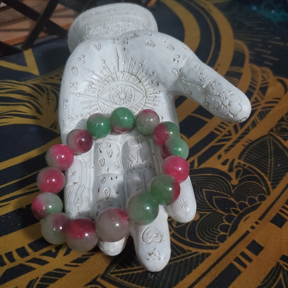NWOT Watermelon Tourmaline elastic bracelet
